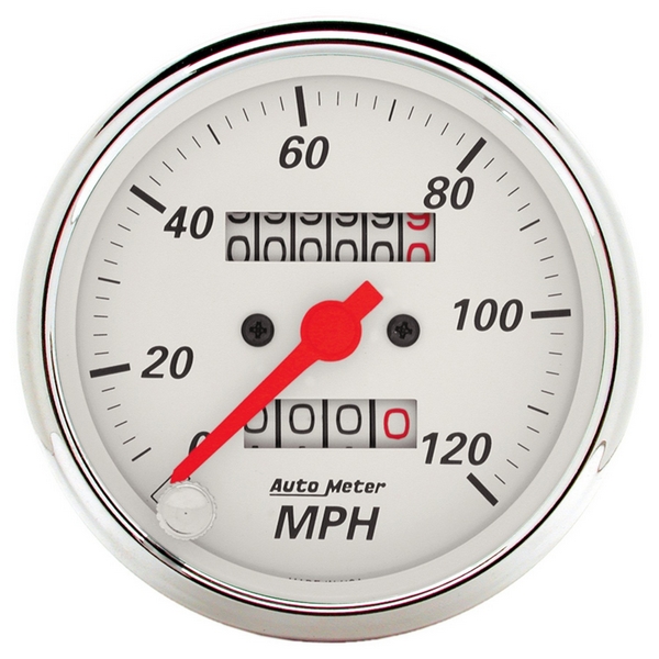 3-1/8" SPEEDOMETER, 0-120 MPH, ARCTIC WHITE